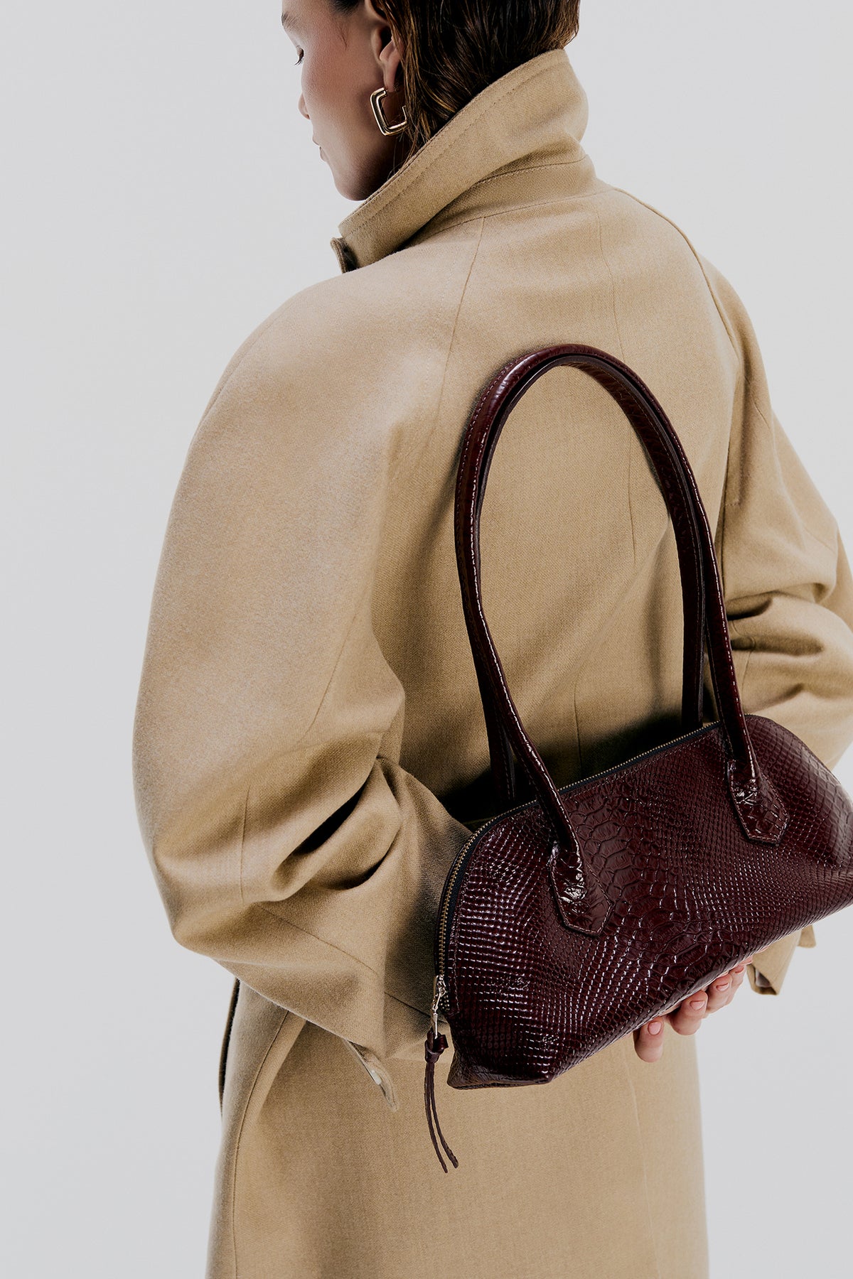 AMELIE - Croco burgundy