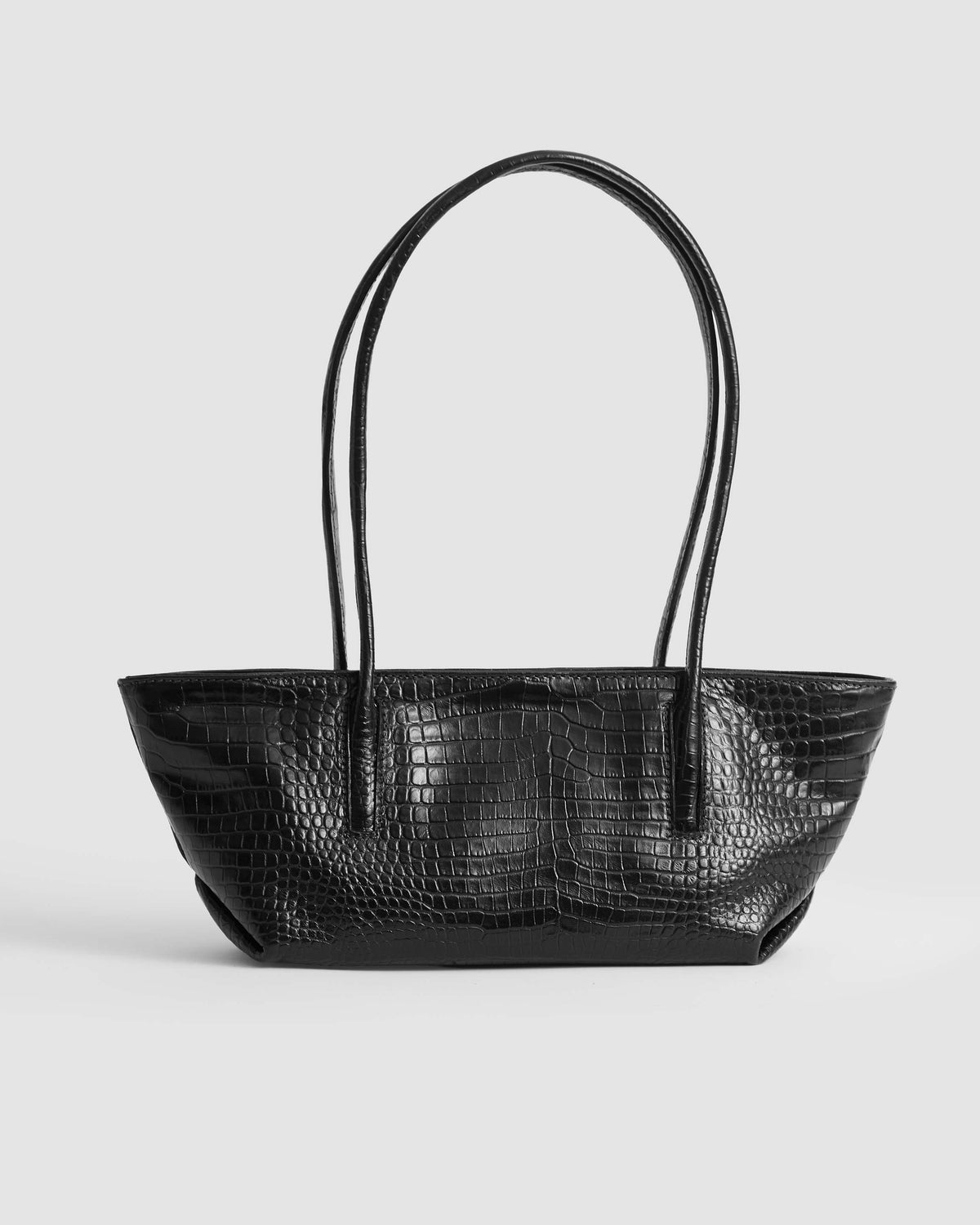 Bolso ALBA en cuero caimán negro, colección SOLÉA de Carolina Flores
